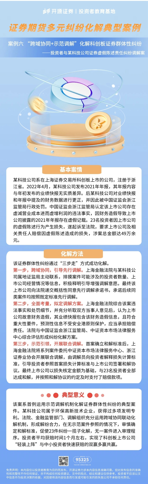 证券期货多元纠纷化解典型案例 | 案例六 “跨域协同+示范调解”化解科创板证券群体性纠纷